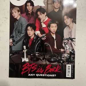 BTS Magazine UK edition Poster Featuring Group Photo - Red Accents